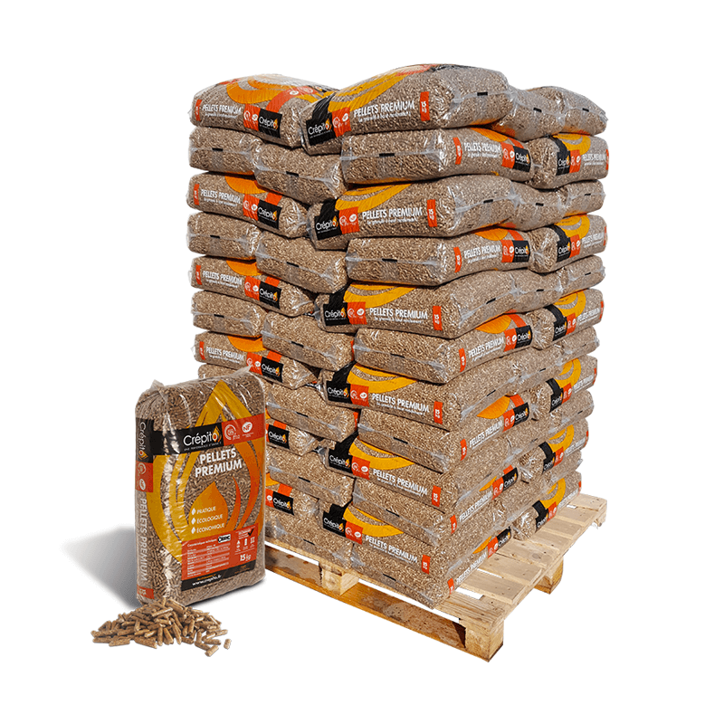 Crépito® Premium Pellets – Pallet van 72 zakken x 15 kg (1080 kg)