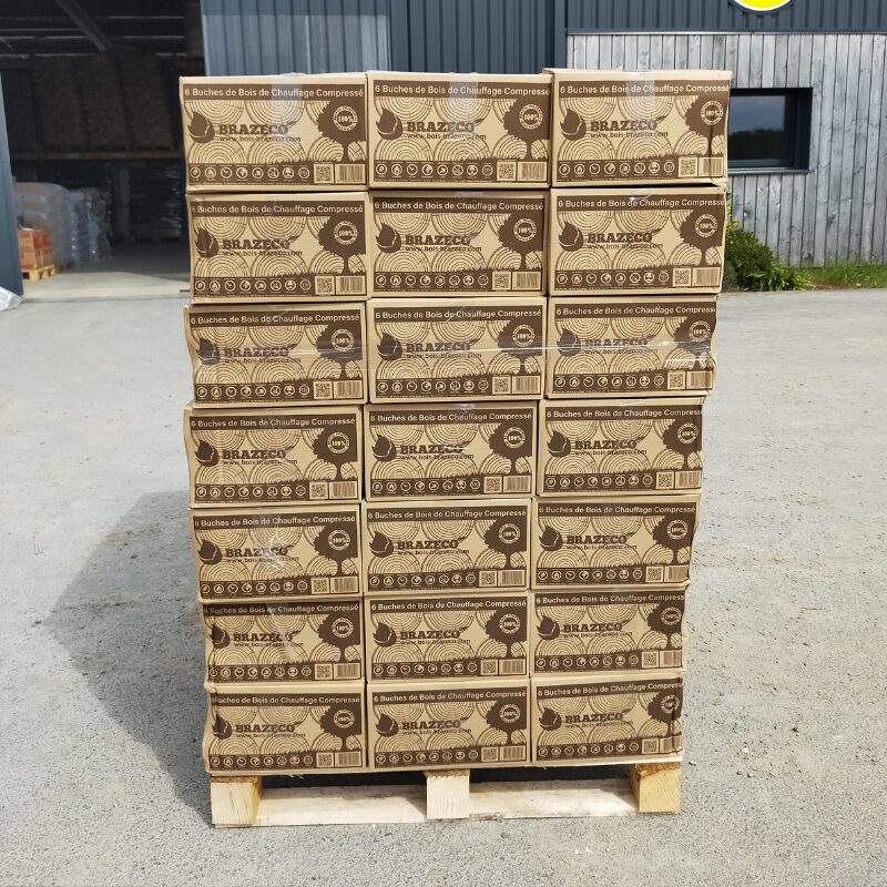 Premium geperste daghoutblokken Brazeco – Pallet van 80 dozen met 6 blokken - Afbeelding 2